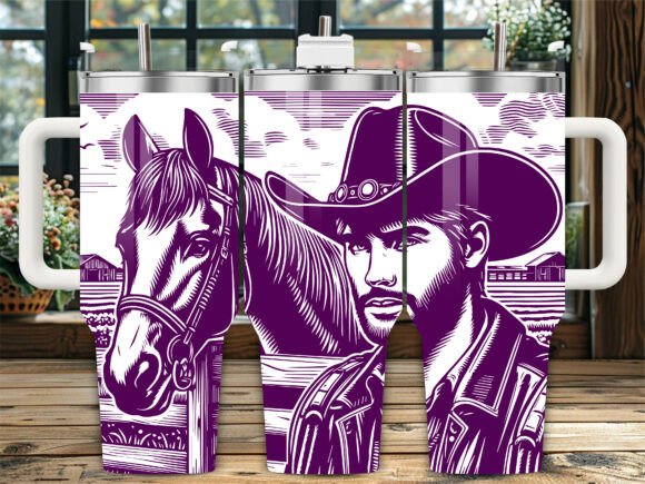 Cowboy Horse Portrait Laser Tumbler Design Review