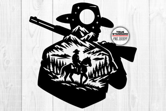 Cowboy Hunting Scene: A Bold Embroidery Design for Real Projects