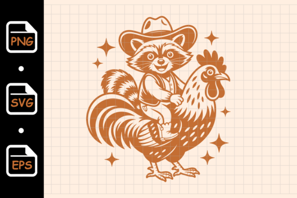Cowboy Raccoon Riding Rooster Embroidery Design Review