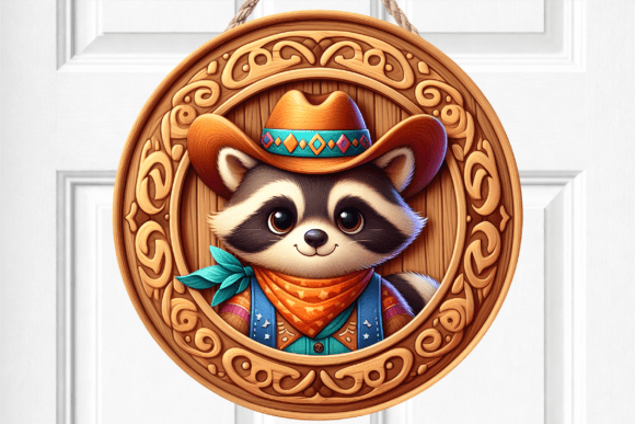 Cute Cowboy Raccoon for Embroidery Projects