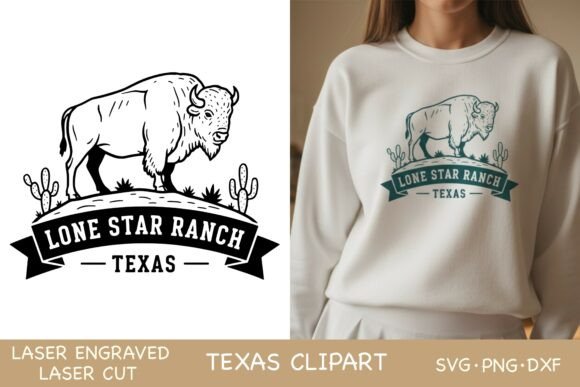 Lone Star Ranch Texas Bison SVG for Real Embroidery Projects