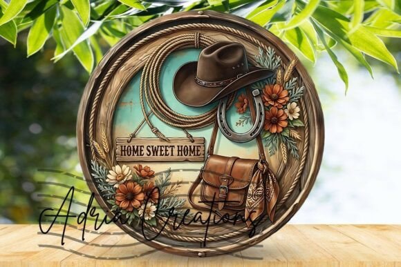Sweet Home Western Door Sign for Embroidery Projects