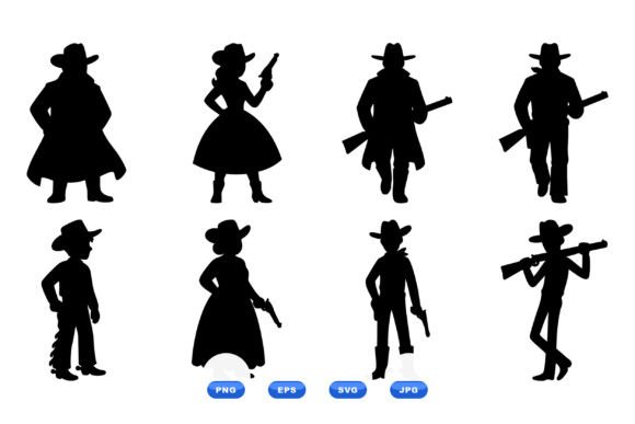 Vintage Cowboy Silhouette Pack: A Bold Embroidery Addition