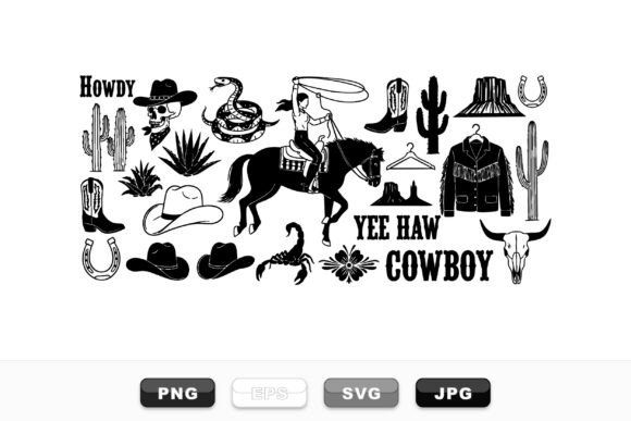 Vintage Western Cowboy Clipart Set Review for Real Projects