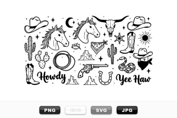 Western Cowboy Clipart Bundle Review for Real Embroidery Projects