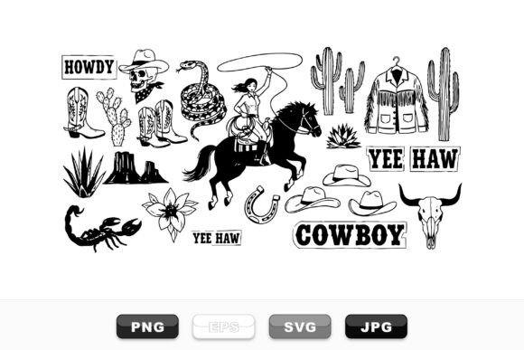 Western Cowboy Clipart Set Review for Real Embroidery Projects