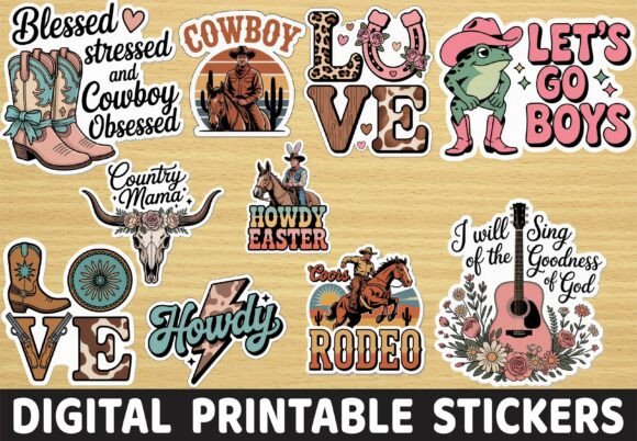 Western Cowboy Cowgirl Quotes Stickers