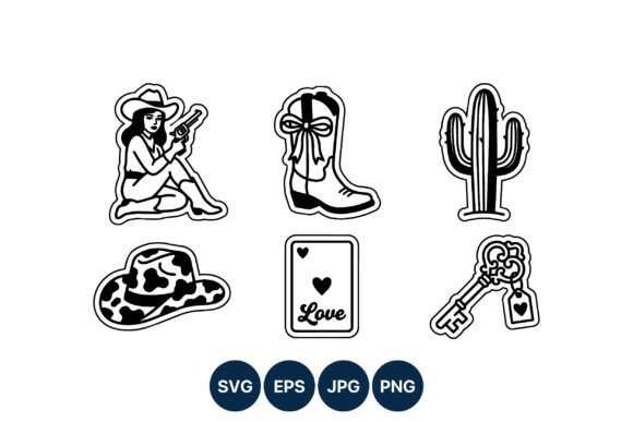 Western Cowboy Woman Gun Boots Vector Review for Real Projects