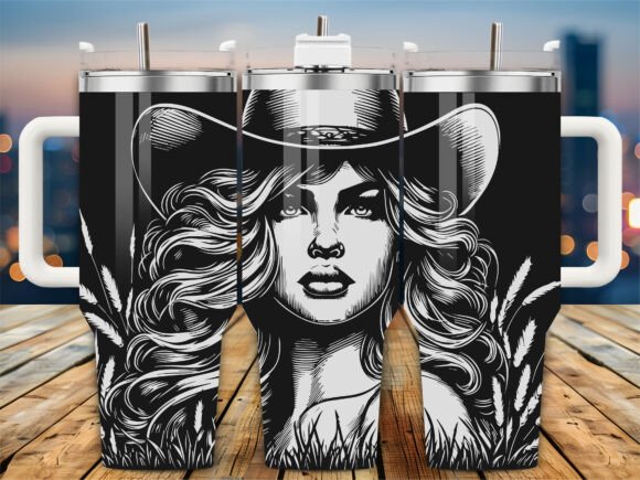 Western Woman Portrait 40oz Tumbler Design Review